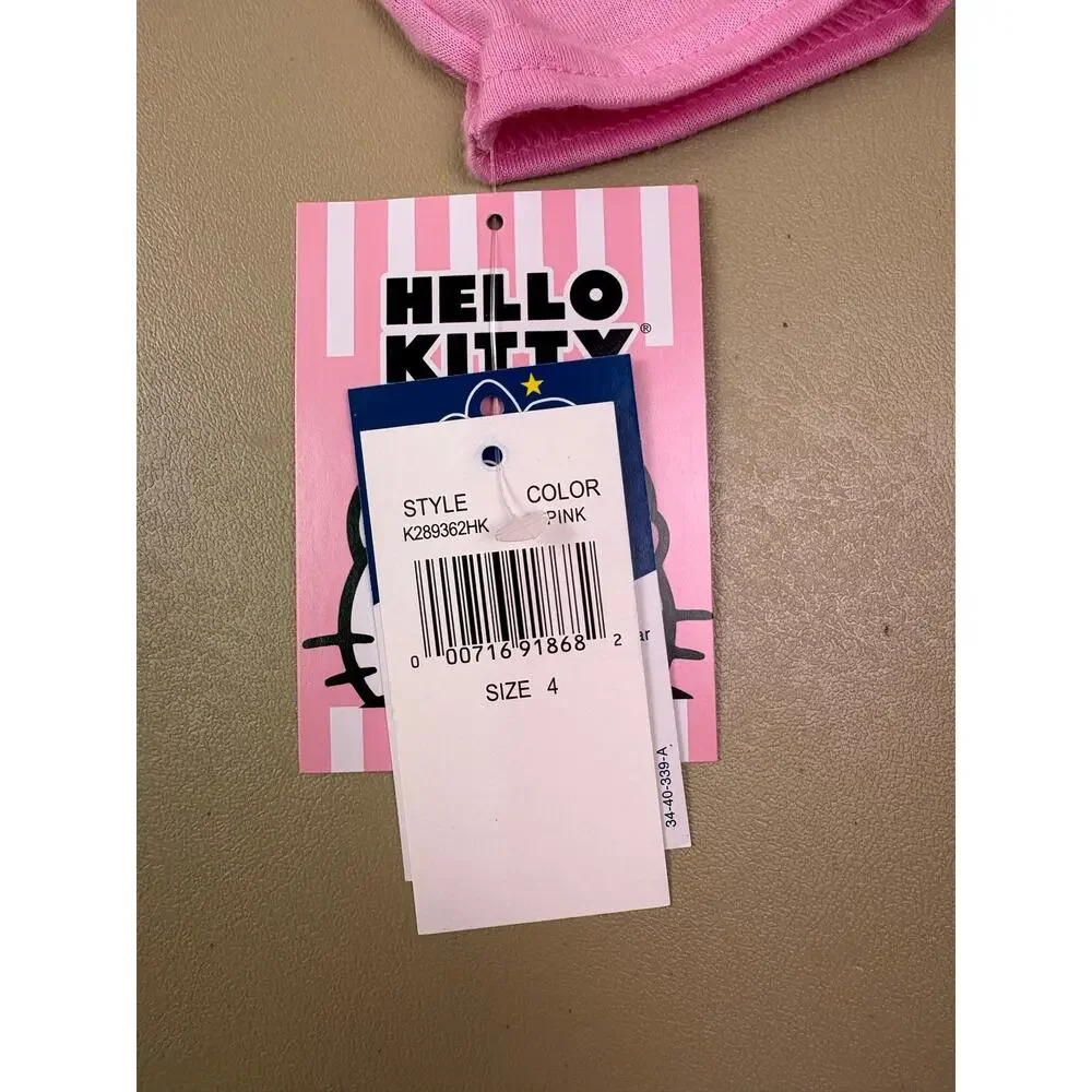 Hello Kitty Girls Pajama Top Size 4 Pink Long Sleeve Sanrio Sleep Shirt NWT